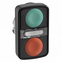Головка кнопки двойная без маркировки + LED | код. ZB4BW7A37407 | Schneider Electric